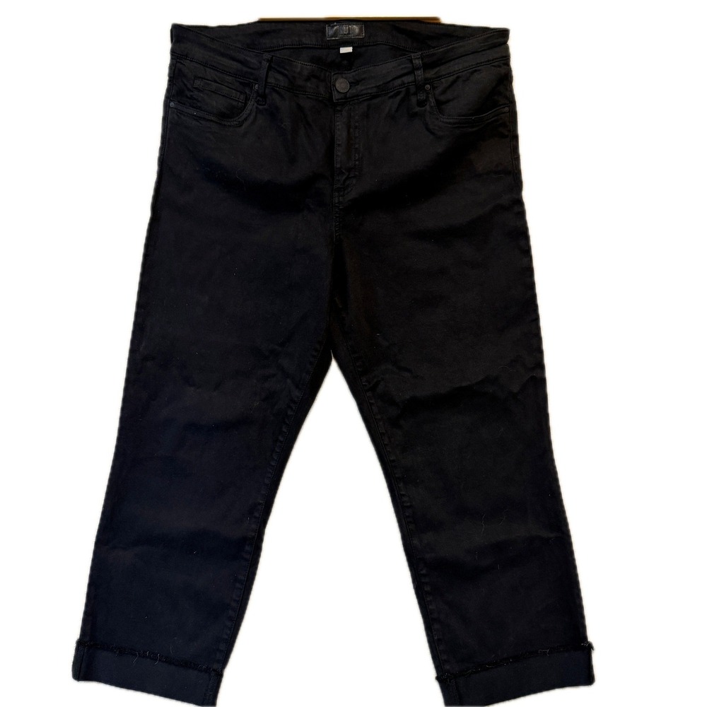 KUT FROM THE KLOTH Amy Crop Straight Leg Women's 18 Black Lyocell Blend Pants